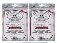 2 ~ 2pk CAPE COD Fine Metal Polish Cloth 4"x6" Watches Jewelry Clean & Polish