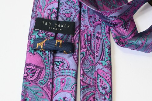 TED BAKER LONDON LILA SEIDE HERREN Krawatte W: 3" VON L: 59" MADE IN CHINA "NEU" - Bild 4 von 5