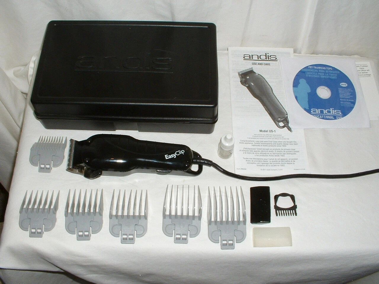 Andis EasyClip Pet/Dog Fur/Hair Clippers/Trimmers w/Case