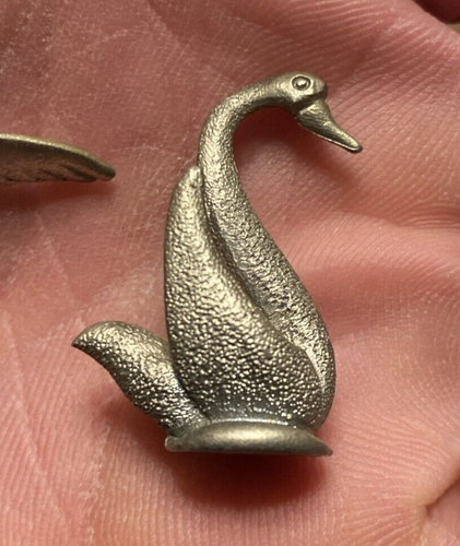 (3) Vintage Miniature Pewter Figurines Bird Hawk Eagle Swan Girl Jump Roping A9 - Picture 3 of 22