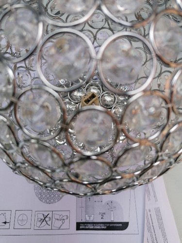 MODERN CHROME AND GLASS IP44 RATED BATHROOM CEILING LIGHT. HAPPY HOMEWARES STILL - Picture 5 of 14