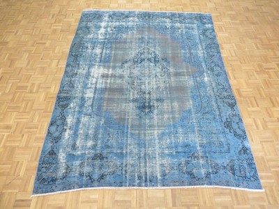 7 4 X 10 Hand Knotted Fine Overdyed Blue Persian Vintage Oriental Rug G7068 - Overdyed Persian Rug 7 4 X 10 Hand Knotted Fine Overdyed Blue Persian Vintage Oriental Rug G7068 - Overdyed Persian Rug