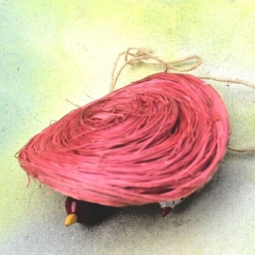 "Pájaros de madera hechos a mano de colección en nido de fibra, 1" de alto, década de 1960 ¡ENVÍO GRATUITO! - Imagen 7 de 7
