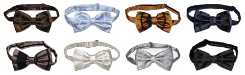 Vesuvio Napoli BOWTIE Solid Woven Striped Design Men's Bow Tie for Tux or Suit - Picture 2 of 18