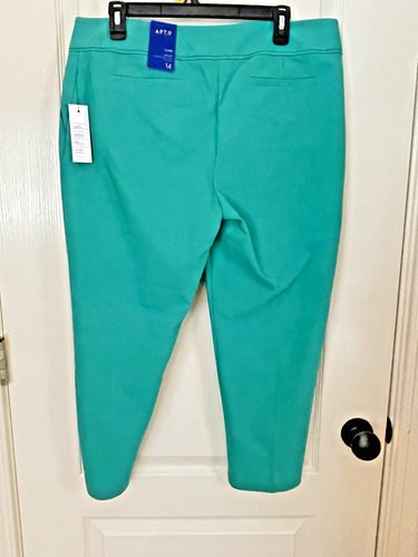 Apt 9 Ladies Capris Size 14 Green Mid-Rise Comfort Fit NWT - Picture 4 of 5