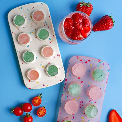 8 Cells Ice Cube Moulds Flexible Grade Silicone DIY Ice Tray Kitchen Gadget - Picture 6 of 19