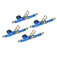 4 Pack Heavy Duty 4" x 30' Ratchet Tie Down Strap w/ J Hook WLL 5400 LBS BLUE