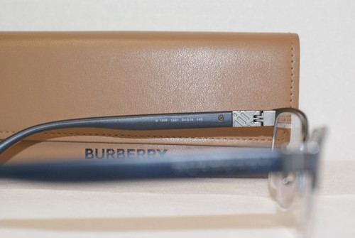 New Authentic Burberry Eyegla 1308 Gunmetal/Matte Blue 1221 Size 54-19mm & Case! - Picture 5 of 5