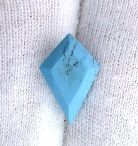 Two 15x10 Custom Cut Kite Synthetic Turquoise Gemstone Gem Stone EBS8629 - Picture 1 of 2