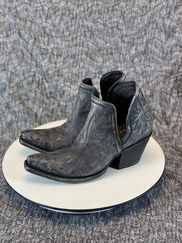 Ariat Dixon Ankle Boots Cowboy Bootie Women's Size 11 Distressed Black - Picture 2 of 9