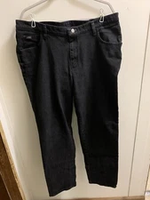 Riders Jeans Size 18 Waist 41” Inseam 33.5” Black Straight High Rise