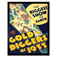 Advert Movie Film Gold Diggers 1933 Chorus Girl Biggest Show Earth Framed Print