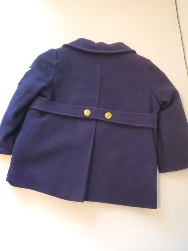 Vintage Fieldston Clothes Boys 100% Wool Pea Coat & Pants Navy Blue Kids Size 3 - Picture 9 of 14