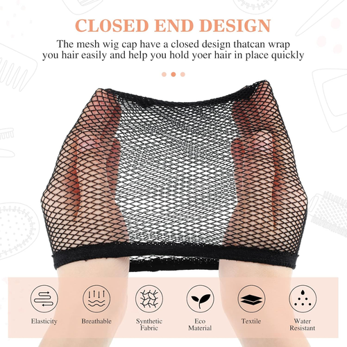 100 Pcs Wig Cap Mesh Wig Cap Net Closed End Hair Net Bald Wig Net Liner Weaving - Picture 4 of 7