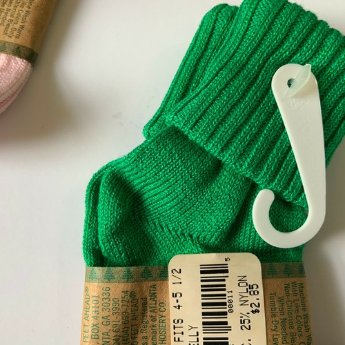 TWO FEET AHEAD Unisex Bobby Socks vintage double roll natural cotton blend USA - Picture 13 of 29