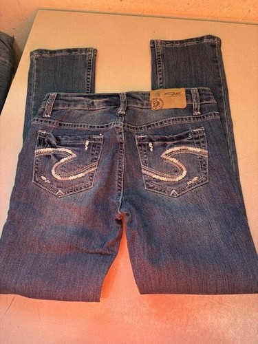 SILVER Sasha Girls Sz 10 Denim Jeans 26" Inseam New With Tags - Picture 2 of 4
