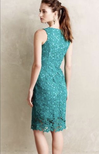 Champagne & Strawberry Size 6 Mendoza Lace Column Sleeveless Sheath Dress - Picture 3 of 15