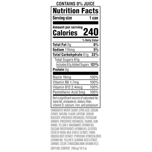 Rockstar Punched Energy Drink, Pineapple, 16 Fl Oz Cans (Pack of 12) - Picture 4 of 5