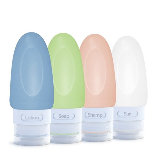 Travel Bottles Silicone 1 oz Leak Proof 4 Pack TSA Approved Toiletries Kit - Picture 7 of 10