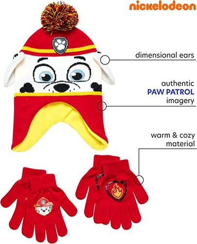 Nickelodeon Boys Paw Patrol Winter Hat,2 Pair Gloves or Mittens for Kids Age 2-7 - Picture 13 of 13
