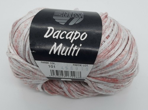 (119 € / kg): 50 g LG DACAPO MULTI, Bändchengarn, Baumwolle, Fb.101 #5591 - Bild 2 von 2