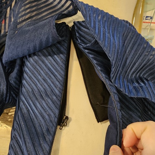 Halston Heritage Size 4 Strapless Flounce Mesh Gown Royal Blue Formal Dress Long - Picture 11 of 13