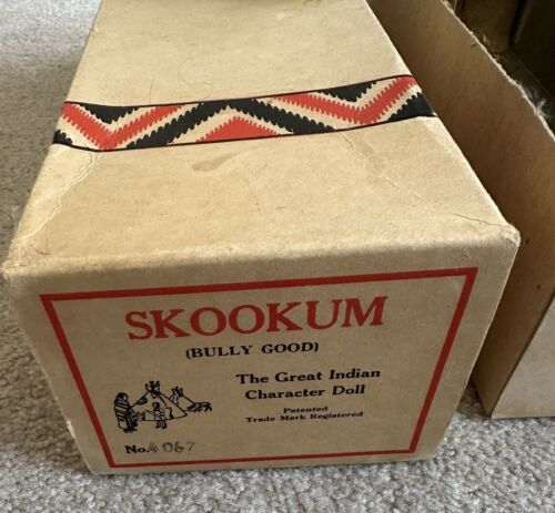 1940s VTG Skookum Bully Good Native American Indian Chief Doll Original Box - Picture 2 of 7