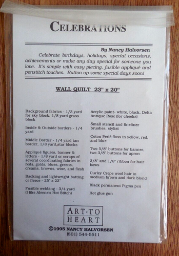 NUOVO Art to Heart "Celebrazioni" Applique Trapunta da Parete Modello da Appendere a Parete - Foto 3 di 3