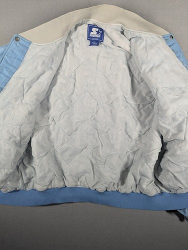 Vintage North Carolina Jacket XXL Blue Snap Up Tar Heels Starter 90s USA Retro - Picture 8 of 18