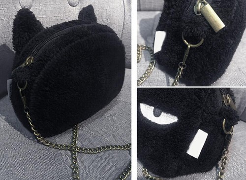 EE. UU. Mujeres Gato Gatito Butt Esponjoso Cadena de Felpa Bolso de Mano Cartera Bandolera Bolso de Hombro - Imagen 11 de 33