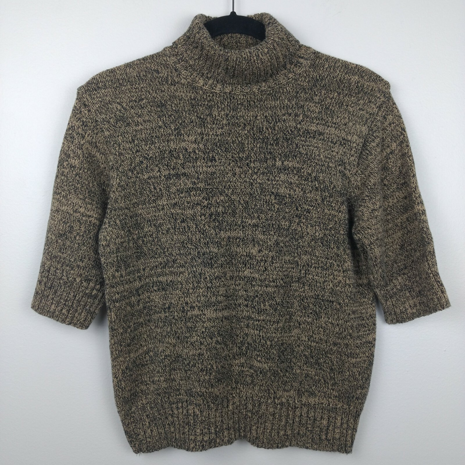 MOUNTAIN LAKE Brown Marled Cropped Turtleneck Swe… - image 1