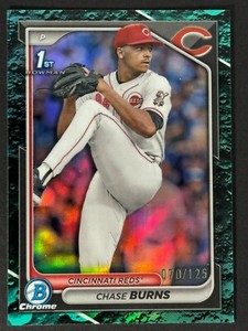 Chase Burns AQUA LUNAR CRATER /125 - 2024 1st Bowman Chrome Draft #BDC-55