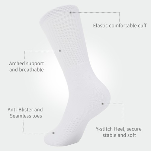 Boys Girls Sport Crew Socks Cotton Light weight Trainer Seamless Toe 5 Pairs - Picture 15 of 43