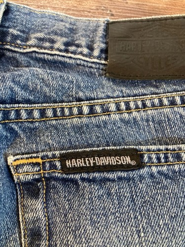 Harley Davidson Jeans Men 35x32 Black Label Medium Wash Relaxed Fit Straight - Picture 4 of 13