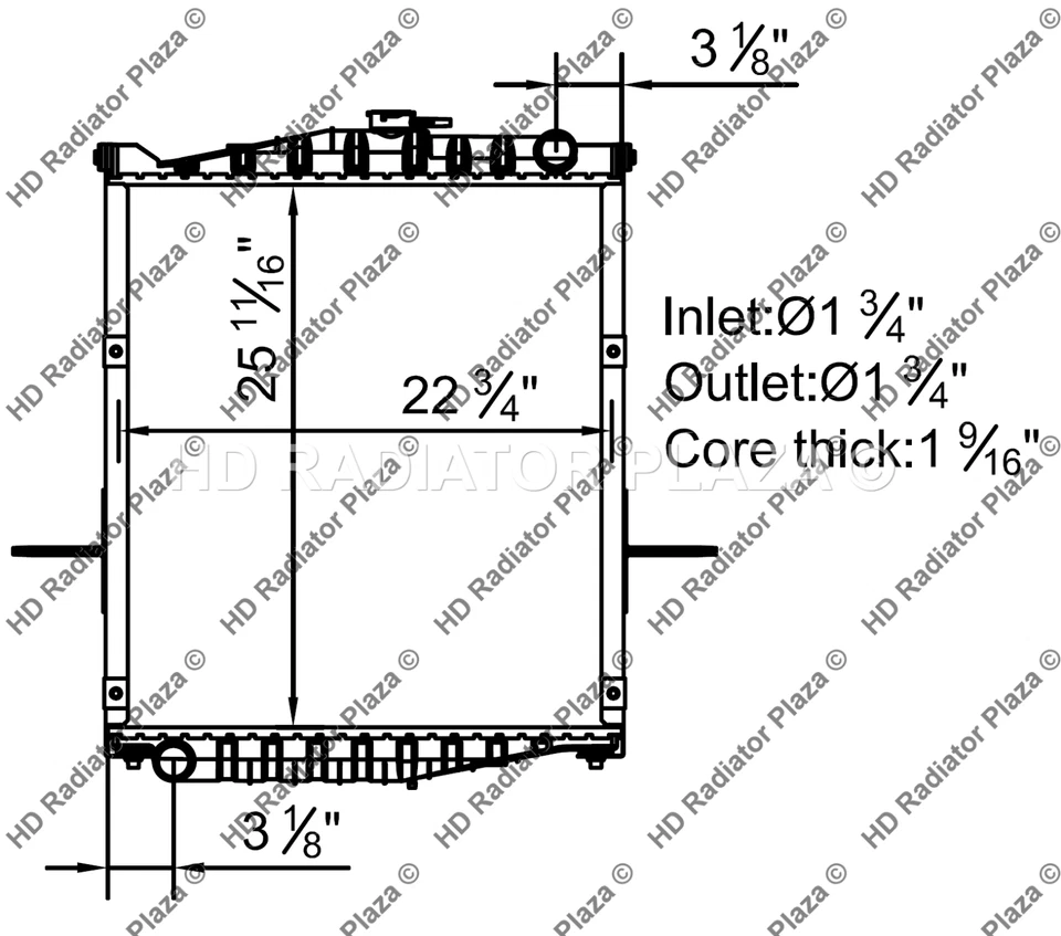Radiator For 95-00 UD Truck 1800 2000 2300 2600 3000 3300 25 11/16" x 22 3/4" Foto 2 de 4
