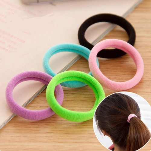 50 pezzi/set fascia elastica nera colorata fascia per capelli copricapo elastici coda di cavallo Holde^ - Foto 8 di 12