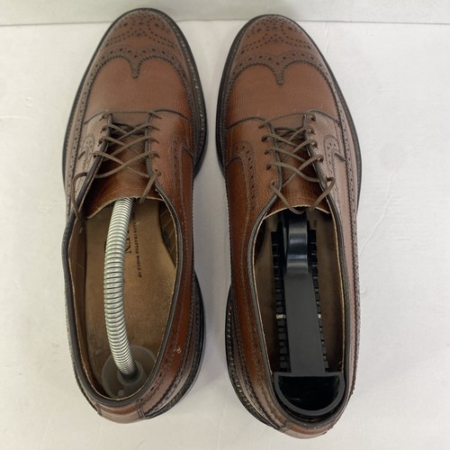 Allen Edmonds MacNeil Shoe Men’s Sz 9C Brown Pebbled Leather Wingtip Oxford 9157 - Picture 7 of 14