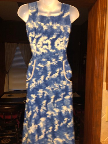 MAXI VESTIDO LARGO Vintage Años 80 Hecho a Mano África Africana SIN MANGAS Tinte Corbata Estilo Sm - Imagen 6 de 8