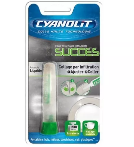 COLLE PAR INFILTRATION CAPILLARITE CYANOLIT VERTE ULTRA RAPIDE 5 S tous  supports