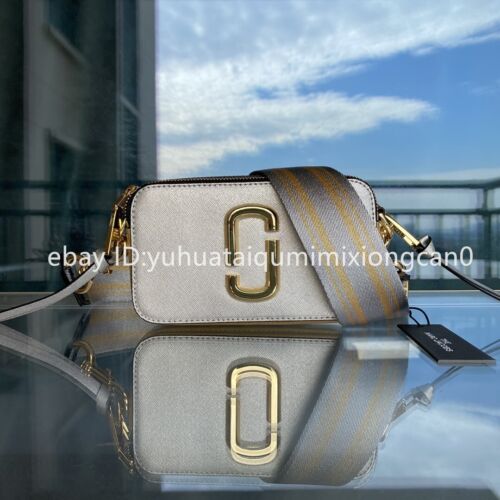 Marc Jacobs Tasche Kamera Schultertasche Silber Leder Damen Handtasche