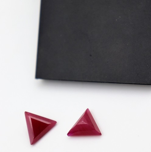 AAA Rated Lab Created Facated Triangle Ruby Opaque Synthetic Gemstone 11mmto18mm - Picture 12 of 24