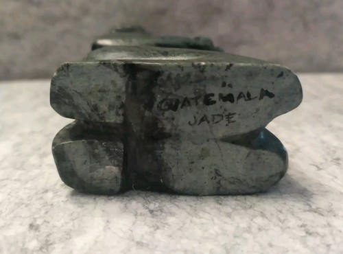 Guatamalan Jadeit geschnitzte Maya Figur 5,5" dunkelgrün - Bild 6 von 7