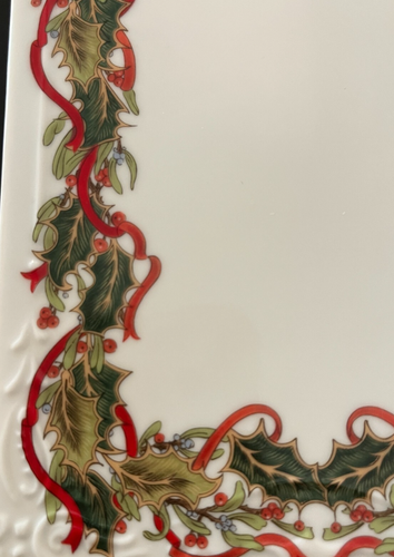 Cheese Plate with Knife Vintage Christmas Holiday Andres by Sadek Porcelain - Picture 5 of 10