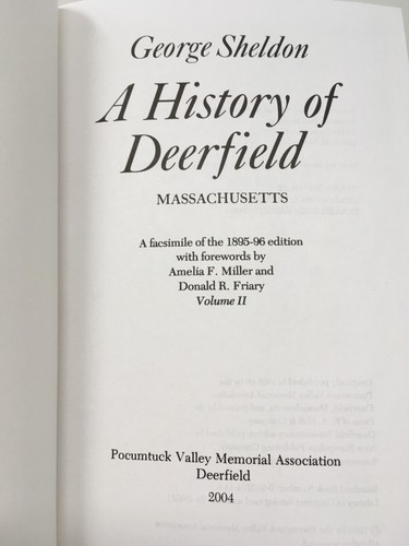 A History of Deerfield, MA Massachusetts Facsimile of 1895-96 Edition Vol I & II - Picture 5 of 6