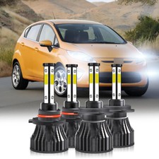 For Ford Fiesta 2011-2013 4X Front LED Headlight High/Low Beam 6000K Bulbs Kit