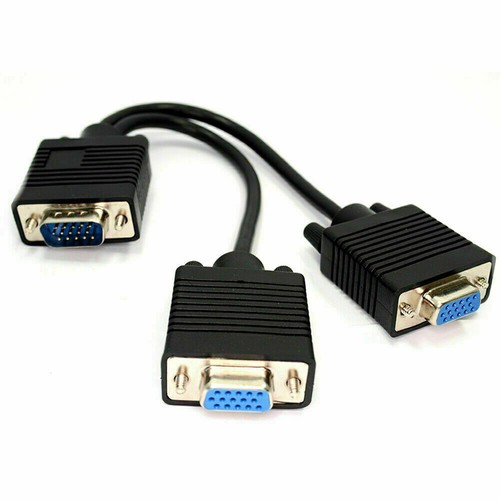 Svga Monitor Splitter 2 Weg 1 X 15pin Klinkenstecker Auf 2 Steckdosen Schwarz - Bild 10 von 12