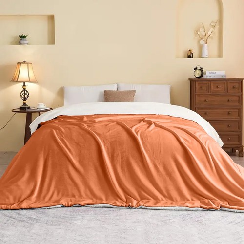 Sherpa Blankets Bed Sofa Couch Blankets Throws Light Weight Warm Twin Queen Size - Picture 61 of 70