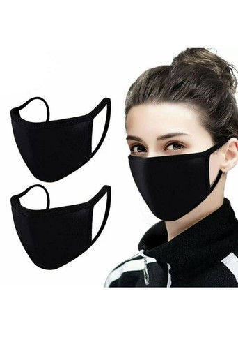 10 Stück Schwarz Mode Maske Waschbar Wiederverwendbar Und Atmungsaktiv US-Verkäufer AUF LAGER Neu - Bild 3 von 6