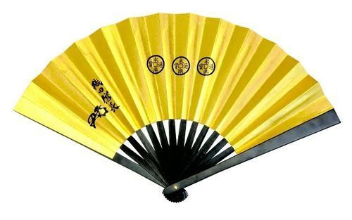 Fanático japonés de la guerra samurai Tessen Oda Nobunaga Sengoku emblema dorado Japón NUEVO - Imagen 2 de 2