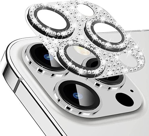 Bling 3D Diamond Camera Protector Fr iPhone 15 14 Pro Max Glass Metal Lens Cover - 第 14/24 張圖片